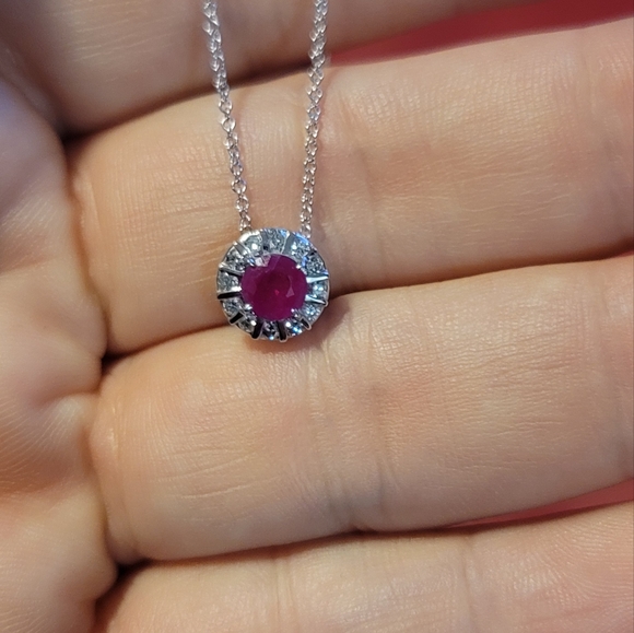 Effy Jewelry - Effy 14kt Gold Ruby&Diamond Necklace